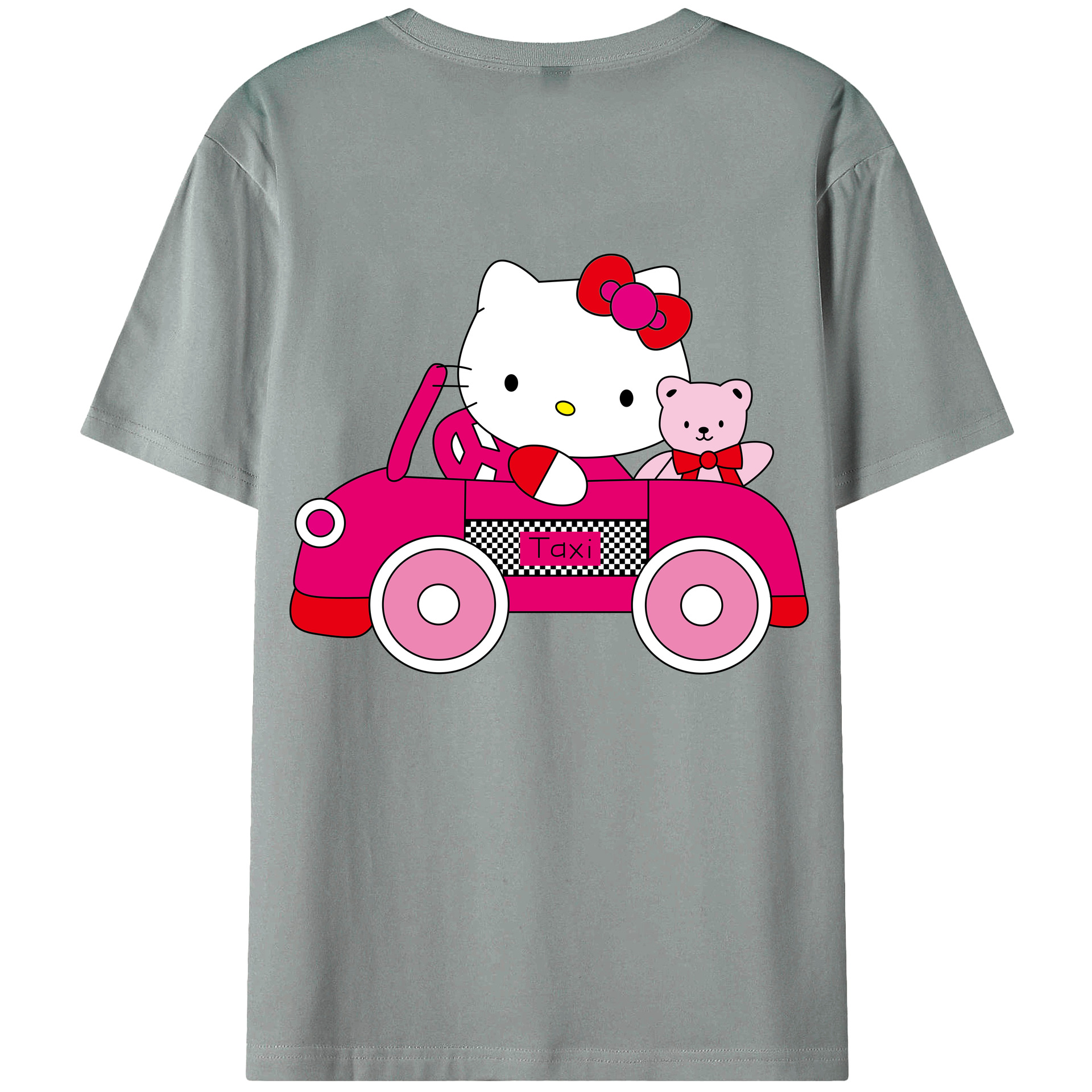 （画像用） Hello Kitty ハローキティ 綿100％ メンズ半袖Tシャツ（バックプリント） 通気性